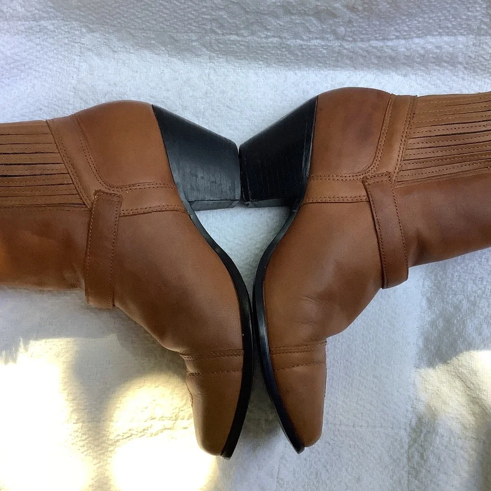 Dingo ankle‎ leather brown boot bootie cowgirl western